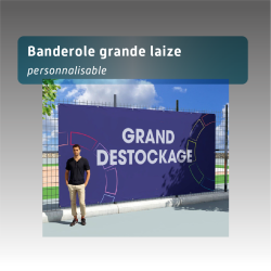 Banderole grande laize personnalisable 230 g/m² anti-feu B1 – 10 tailles disponibles